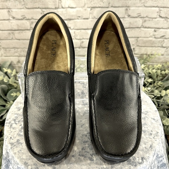 The Children’s Place Black Faux Leather Slip-on Casual Dress Shoes Boys 6M🖤EUC - Picture 3 of 9
